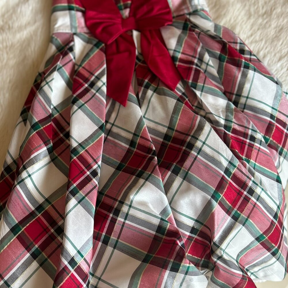 NWOT GYMBOREE Girls Size 10 Christmas Red, White & Green Plaid Dress - Picture 2 of 3
